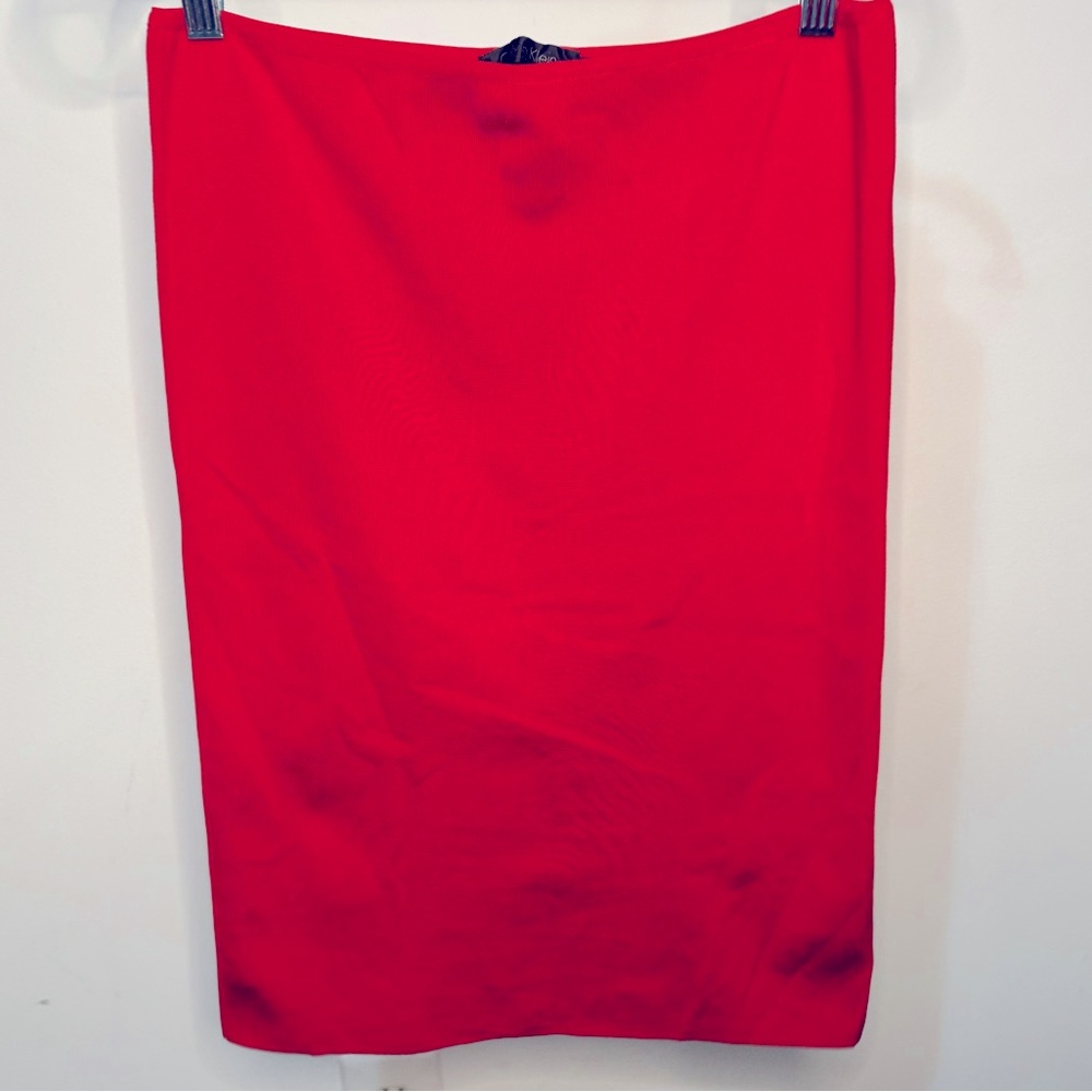 Calvin Klein Collection Red Silk Skirt
